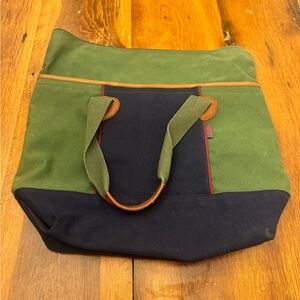 Bass Olive and Navy Canvas Tote